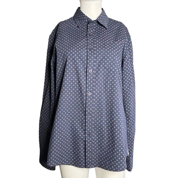 Nickel & Iron Long Sleeve Dress Shirt Blue and Red Size Small - Picture 2 of 3